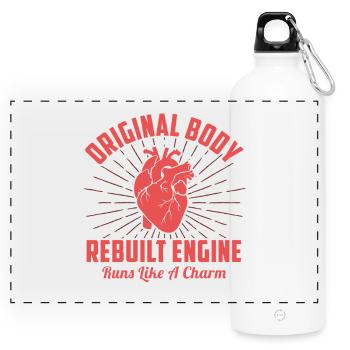 Fierté de la chirurgie cardiaque reconstruite par le corps original - Gourde panoramique avec mousqueton 750 ml - blanc - Devant