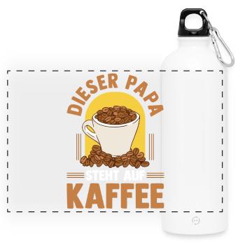 Kaffee Vater Vatertag Papa - Panorama Trinkflasche mit Karabiner 750 ml - Weiß - Vorne