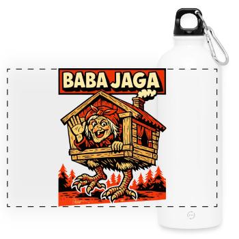 Baba Jaga Slavic Witch Legend - Panoramic Drinks Bottle with Carabiner 750 ml - white - Front