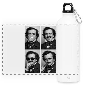 Bande photo d’Edgar Allan Poe - Gourde panoramique avec mousqueton 750 ml - blanc - Devant