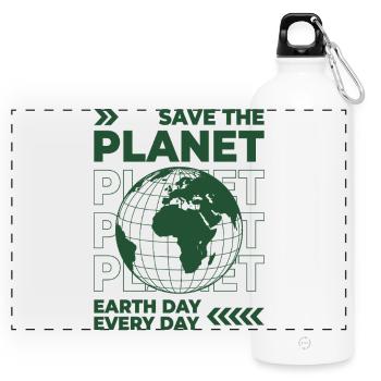 Chemise Save The Planet Environnement de la Journée de la Terre - Gourde panoramique avec mousqueton 750 ml - blanc - Devant