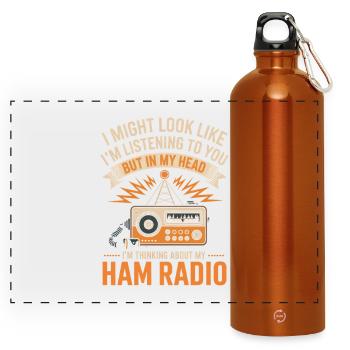 Amateurfunk Tagträume Tee - Panorama Trinkflasche mit Karabiner 750 ml - Orange - Vorne