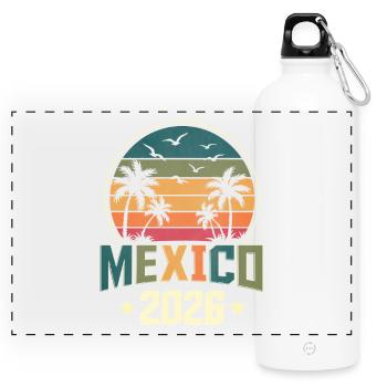 Mexico 2026 - Panoramic Drinks Bottle with Carabiner 750 ml - white - Front