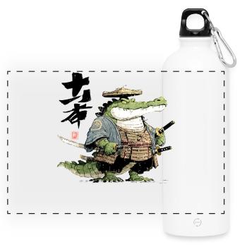 Duelliste samouraï alligator - Gourde panoramique avec mousqueton 750 ml - blanc - Devant