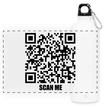 Quote Message – Let's Fly Together - Panoramic Drinks Bottle with Carabiner 750 ml - white - Front