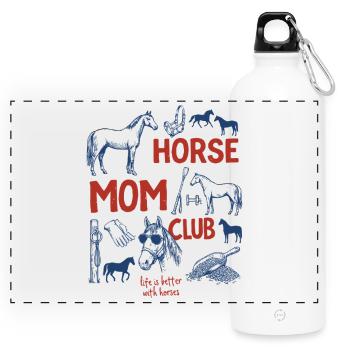 Dog Mom Club Shirt Life is Better with Dogs - Panoramic Drinks Bottle with Carabiner 750 ml - white - Front