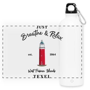 LighthouseTexel,West Frisian Island Netherlands - Panoramic Drinks Bottle with Carabiner 750 ml - white - Front