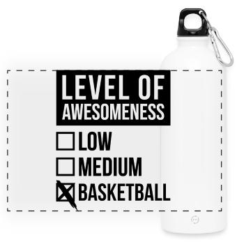 basket-ball - Gourde panoramique avec mousqueton 750 ml - blanc - Devant