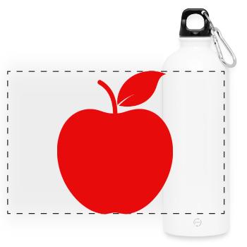 Apple - Panoramic Drinks Bottle with Carabiner 750 ml - white - Front