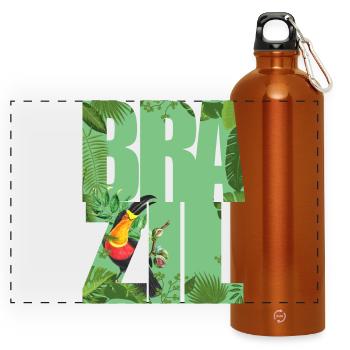 Brésil - Gourde panoramique avec mousqueton 750 ml - orange - Devant