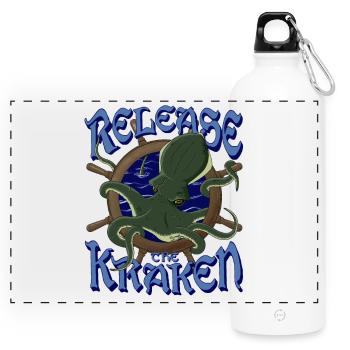 Release the kraken - Panoramic Drinks Bottle with Carabiner 750 ml - white - Front