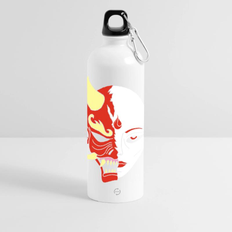Mensch oder Dämon? Panorama Trinkflasche mit Karabiner 750 ml