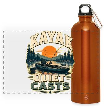 KAYAK QUIET CASTS Fishing - Panoramic Drinks Bottle with Carabiner 750 ml - burnt orange - Front
