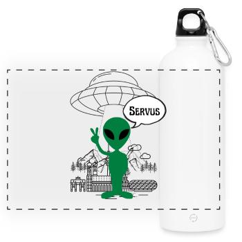 Servus Alien ART - Panorama Trinkflasche mit Karabiner 750 ml - Weiß - Vorne
