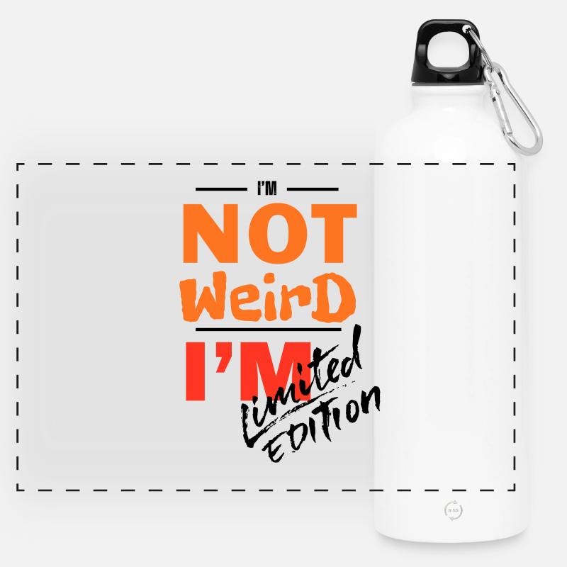 Not Weird, I'm Bold Gradient - Panoramic Drinks Bottle with Carabiner 750 ml - white