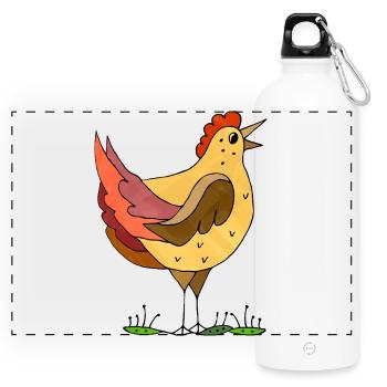 poule - Gourde panoramique avec mousqueton 750 ml - blanc - Devant