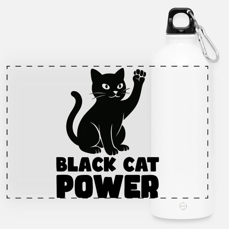 Cat Power - Panoramic Drinks Bottle with Carabiner 750 ml - white