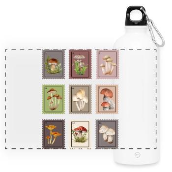 Mushroom Design - Panoramic Drinks Bottle with Carabiner 750 ml - white - Front