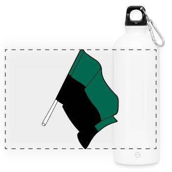 Texel-Flagge – Inselstolz - Panorama Trinkflasche mit Karabiner 750 ml - Weiß - Vorne