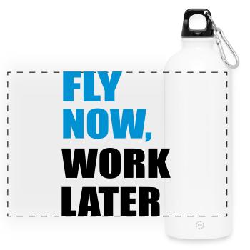 fliegen - Panorama Trinkflasche mit Karabiner 750 ml - Weiß - Vorne