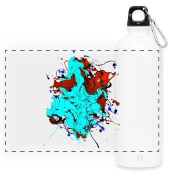 Redturquoise.Splash - Panorama Trinkflasche mit Karabiner 750 ml - Weiß - Vorne