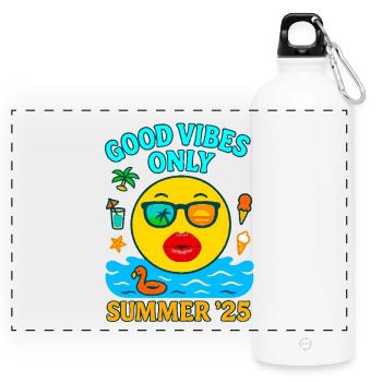 Küsse - Panorama Trinkflasche mit Karabiner 750 ml - Weiß - Vorne