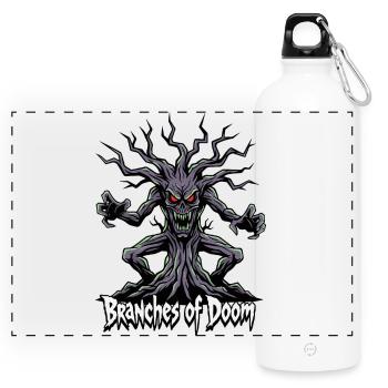 Branches of Doom – Demonic Tree Spirit - Panoramic Drinks Bottle with Carabiner 750 ml - white - Front