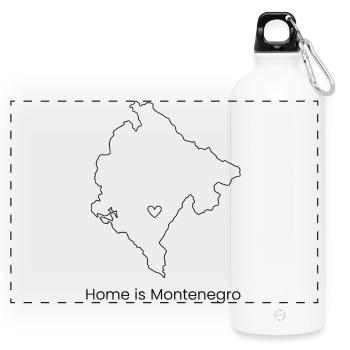 Voyage au Monténégro Balkans Côte adriatique Montagnes - Gourde panoramique avec mousqueton 750 ml - blanc - Devant