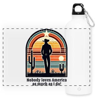 Cowboy - Panoramic Drinks Bottle with Carabiner 750 ml - white - Front