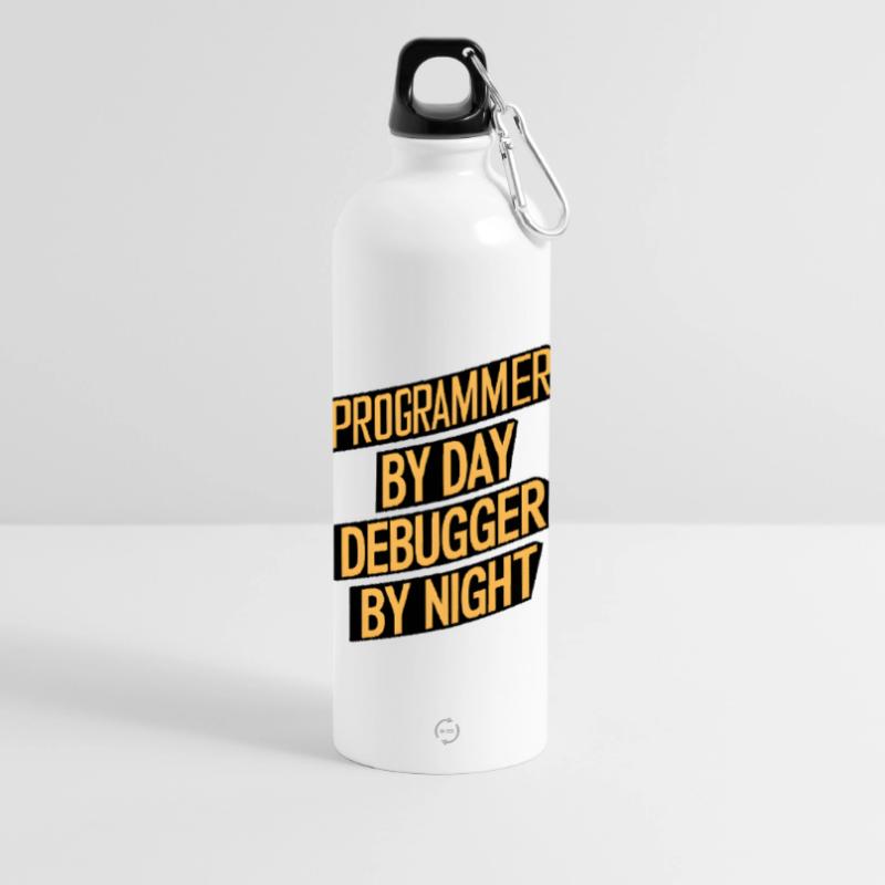 Programmer by Day, Debugger by Night Panoramic Drinks Bottle with Carabiner 750 ml