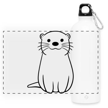 otter - Panoramic Drinks Bottle with Carabiner 750 ml - white - Front