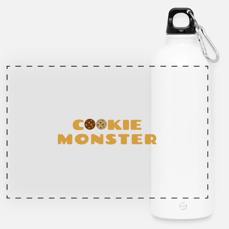 Keks Monster - Panoramic Drinks Bottle with Carabiner 750 ml - white
