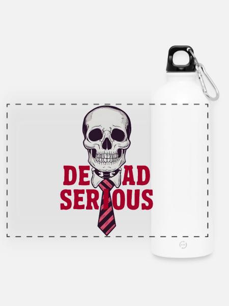 Dead Serious - Panorama Trinkflasche mit Karabiner 750 ml - Weiß