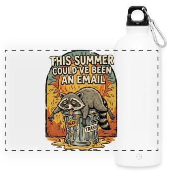 T-shirt drôle de mème Heatwave Raccoon - Gourde panoramique avec mousqueton 750 ml - blanc - Devant