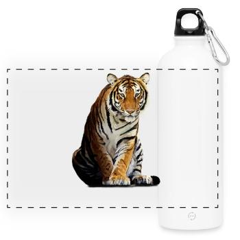 tiger - Panoramic Drinks Bottle with Carabiner 750 ml - white - Front