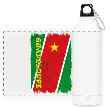Drapeau de Guadeloupe - Gourde panoramique avec mousqueton 750 ml - blanc - Devant