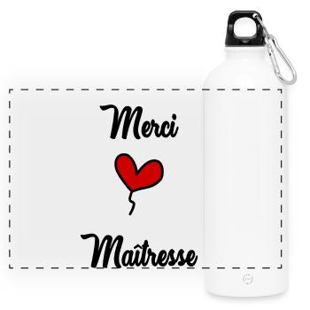 THANK YOU. MISTRESS - Panoramic Drinks Bottle with Carabiner 750 ml - white - Front