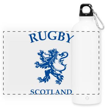 Rugby Scotland Schottland - Panoramic Drinks Bottle with Carabiner 750 ml - white - Front