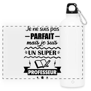 Not perfect but great teacher - Panoramic Drinks Bottle with Carabiner 750 ml - white - Front