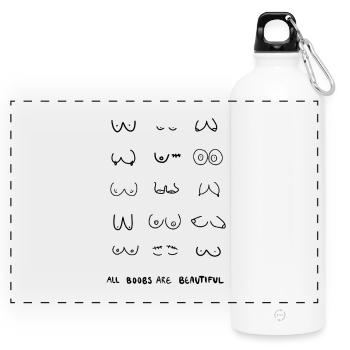 All boobies are Beautiful - Panoramic Drinks Bottle with Carabiner 750 ml - white - Front