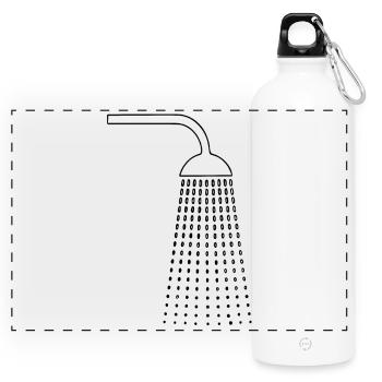Dusche Zeichnungen - Panorama Trinkflasche mit Karabiner 750 ml - Weiß - Vorne