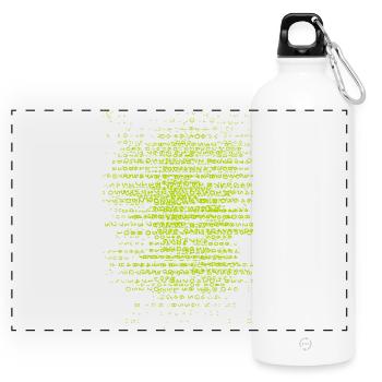 Neon Text-Streifen Muster - Panorama Trinkflasche mit Karabiner 750 ml - Weiß - Vorne