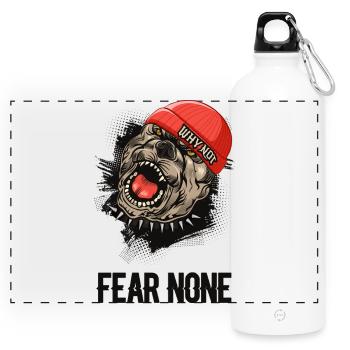 Fear None Bulldog - Panoramic Drinks Bottle with Carabiner 750 ml - white - Front