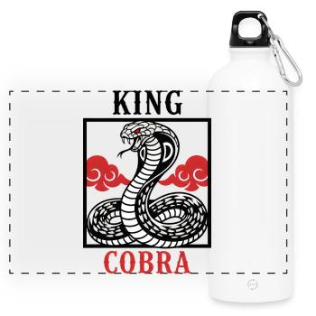Emblème Royal King Cobra - Gourde panoramique avec mousqueton 750 ml - blanc - Devant