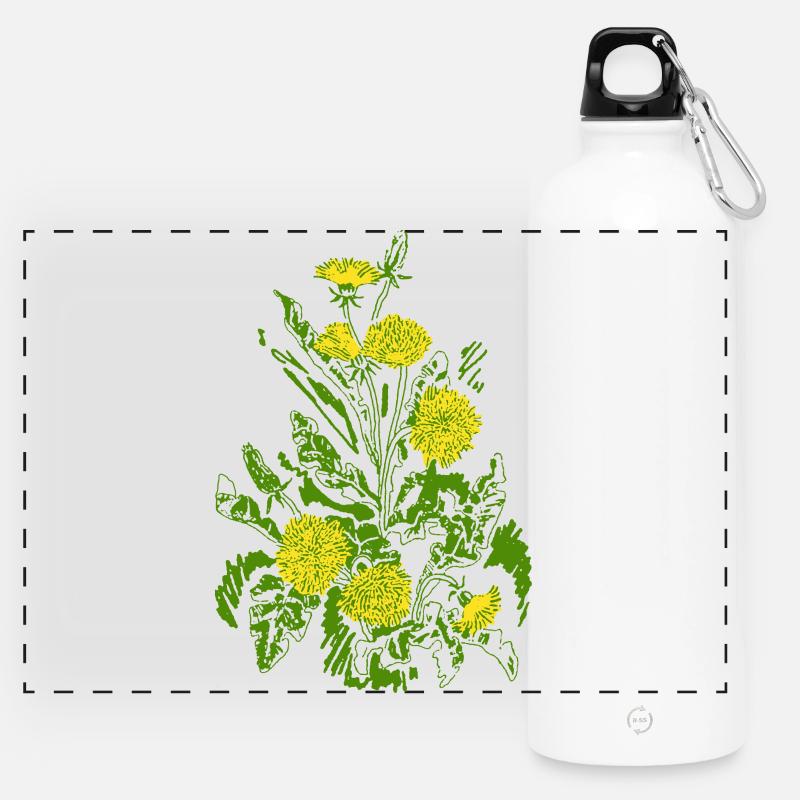 LÖWENZAHN - Panorama Trinkflasche mit Karabiner 750 ml - Weiß