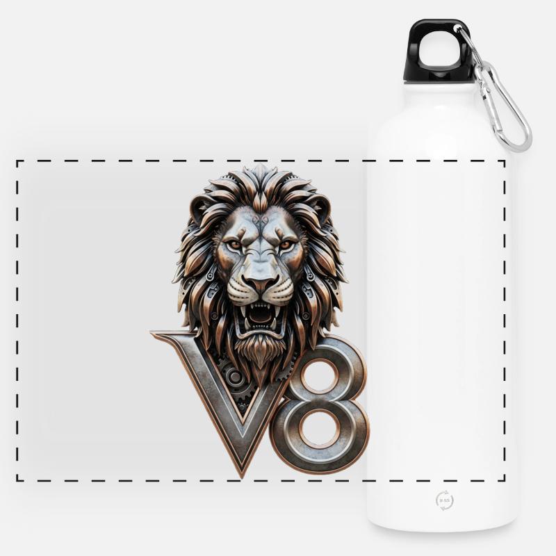 V8  - Panorama Trinkflasche mit Karabiner 750 ml - Weiß
