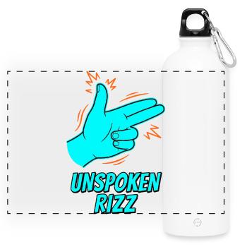 Unspoken Rizz Hand Sign - Panoramic Drinks Bottle with Carabiner 750 ml - white - Front