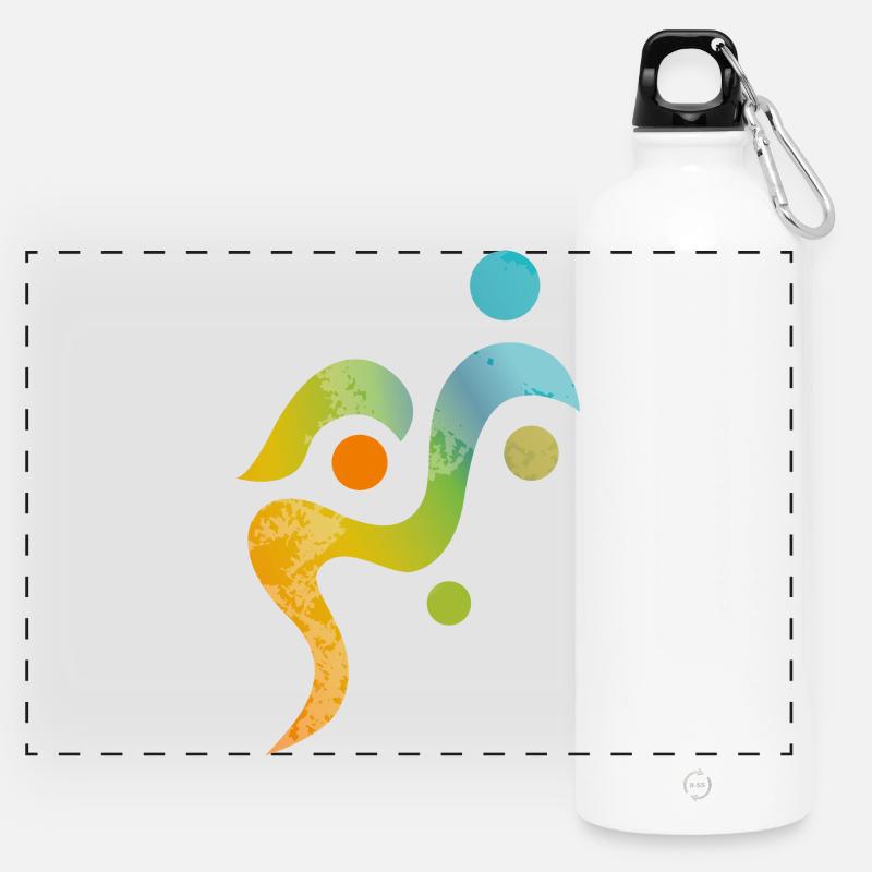 yoga-design_27 - Panorama Trinkflasche mit Karabiner 750 ml - Weiß