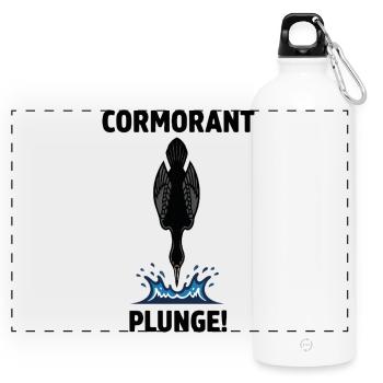 Kormoran Plongeon Mer Tauchkormoran - Panorama Trinkflasche mit Karabiner 750 ml - Weiß - Vorne