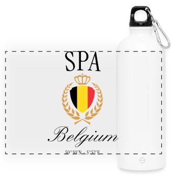 Couronne d’armoiries de Spa Belgium – Souvenir de voyage - Gourde panoramique avec mousqueton 750 ml - blanc - Devant